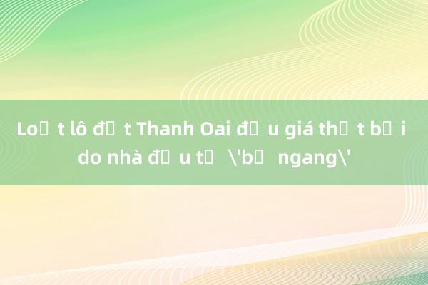 Loạt lô đất Thanh Oai đấu giá thất bại do nhà đầu tư 'bỏ ngang'