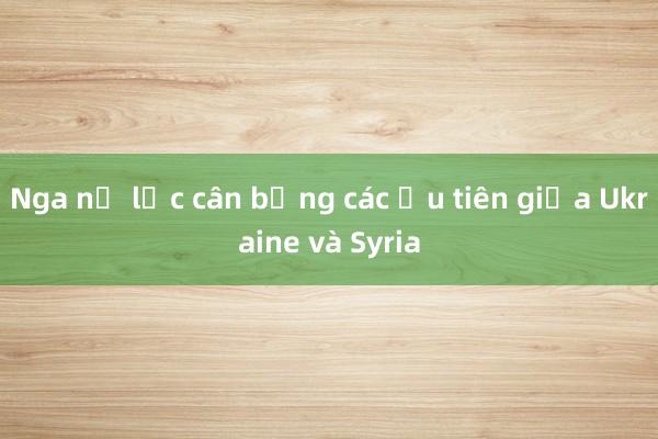 Nga nỗ lực cân bằng các ưu tiên giữa Ukraine và Syria