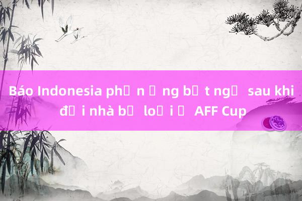 Báo Indonesia phản ứng bất ngờ sau khi đội nhà bị loại ở AFF Cup